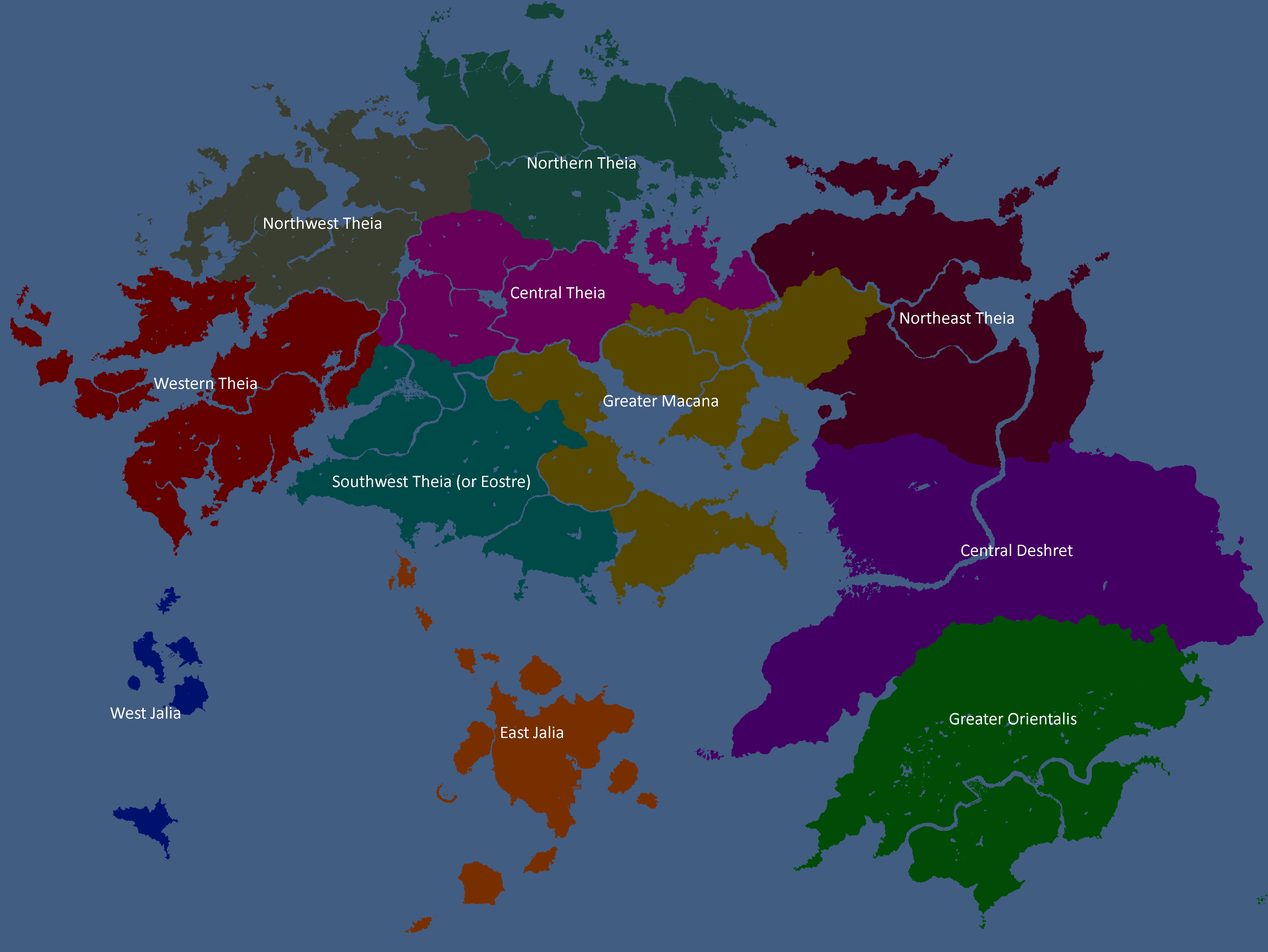 Map of Theia's Macroregions: Year 520