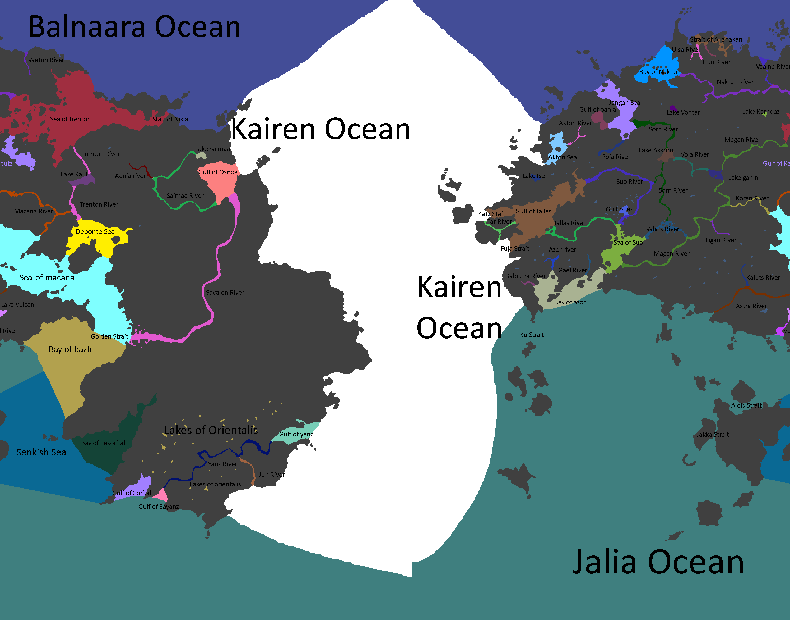 Map of the Kairen Ocean: Year 498 CE
